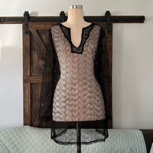 La Blanca by rod beattie black sequin beach cover up